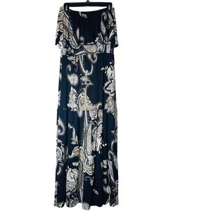 Black Off the Shoulder Resort Maxi Sundress